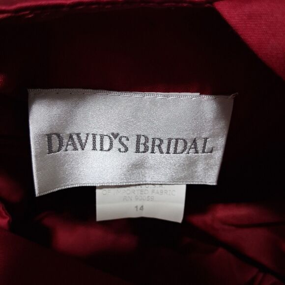 Vintage David's Bridal Dress Halter Pleated Fit & Flare Candy Apple Size 14 - Picture 2 of 14